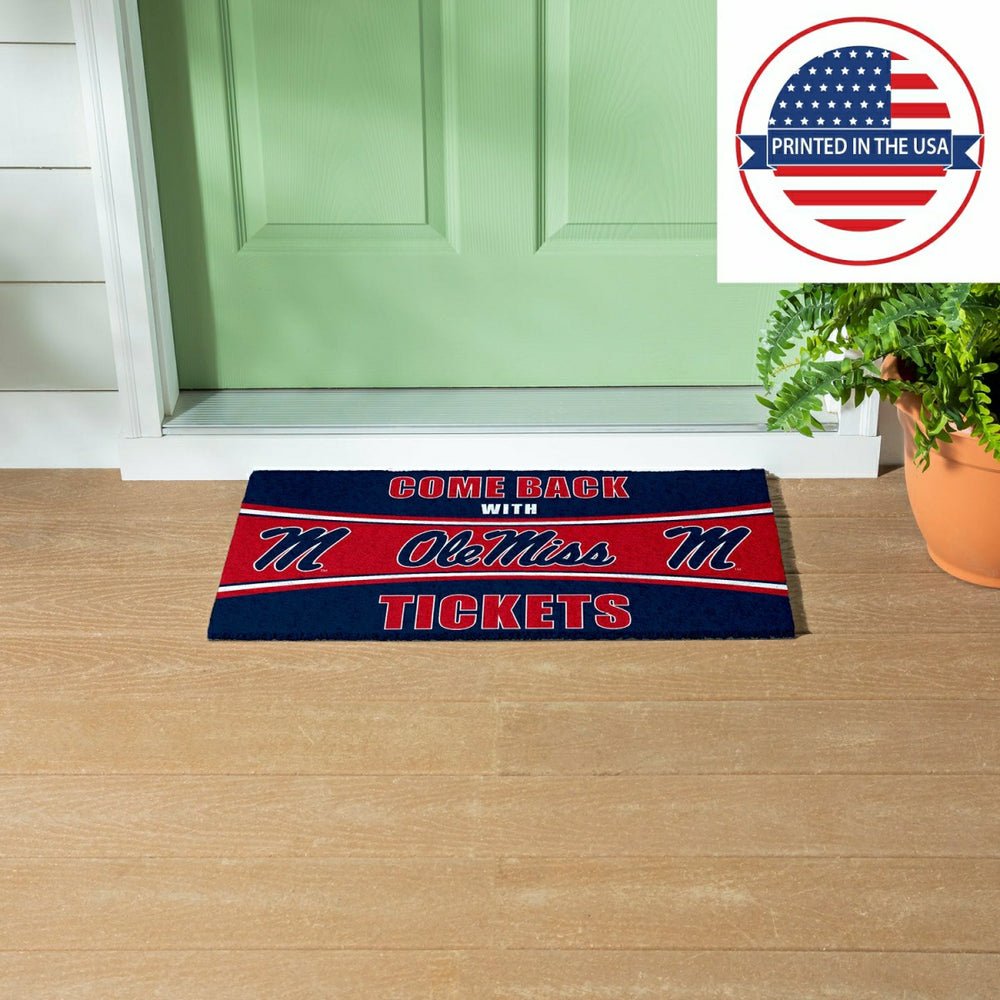 28" x 16" PVC Trapper Mat, Come Back with Tickets, University of Missi