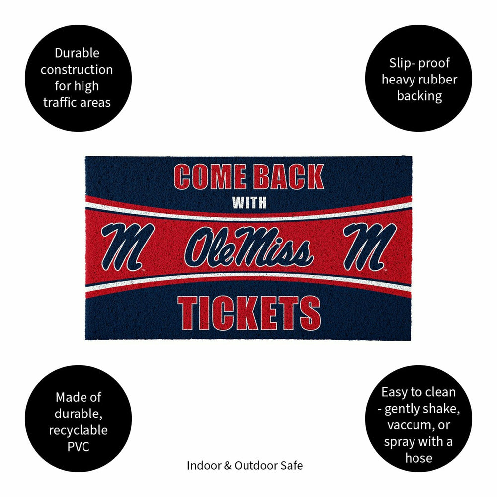 28" x 16" PVC Trapper Mat, Come Back with Tickets, University of Missi