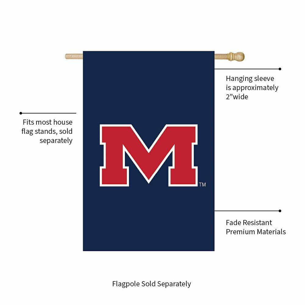 University of Mississippi Applique House Flag