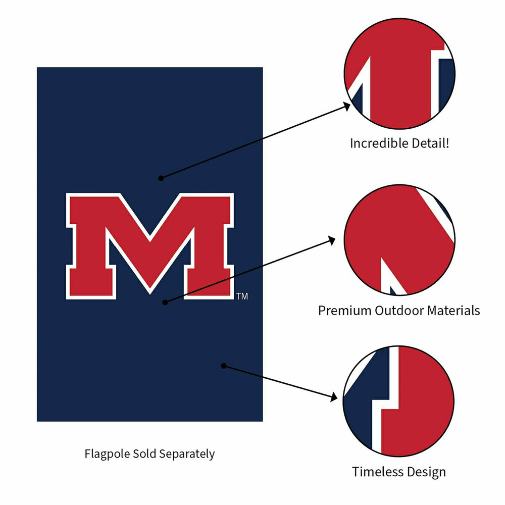 University of Mississippi Applique House Flag