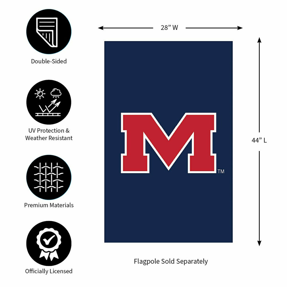 University of Mississippi Applique House Flag