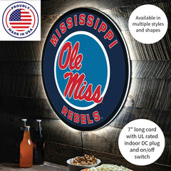 LED Wall Decor, Round, University of Mississippi