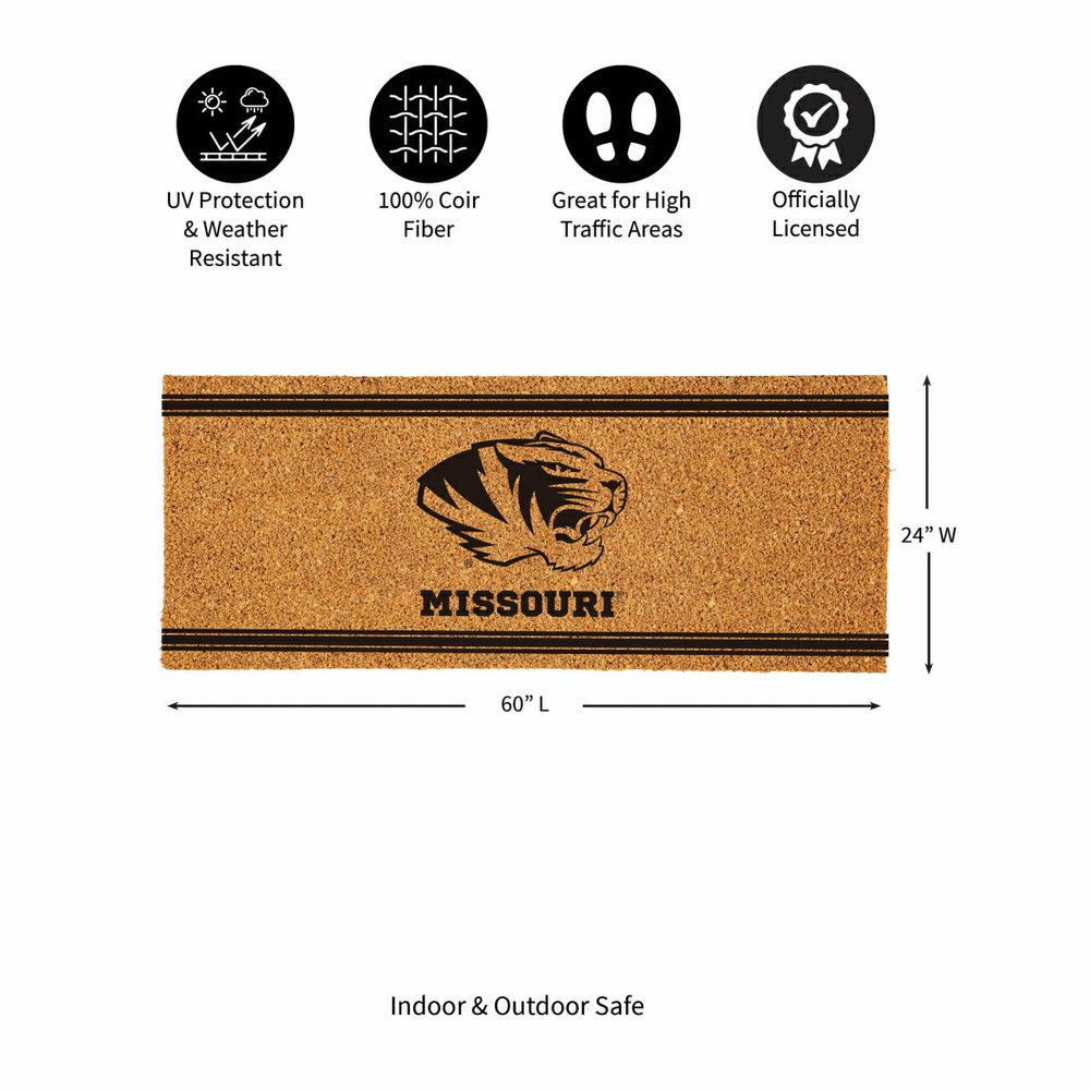 University of Missouri Extra Large One Color Coir Mat, 60"x24"