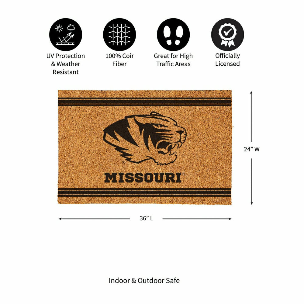University of Missouri Large One Color Coir Mat, 36"x24"