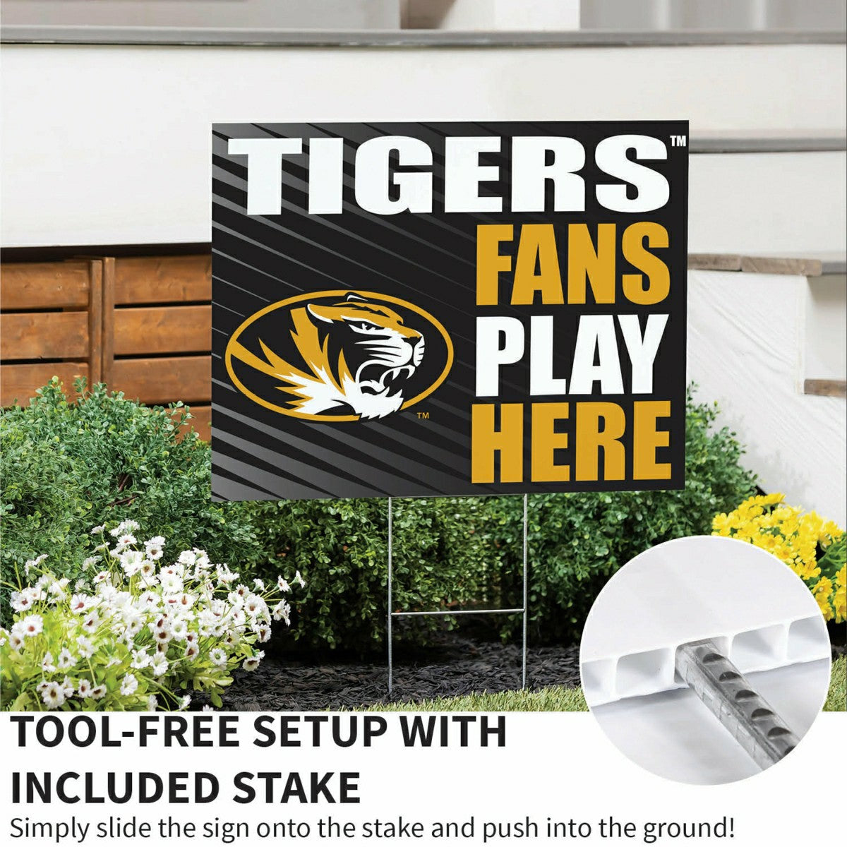 University of Missouri Coroplast Yard Sign "Fans Play Here"