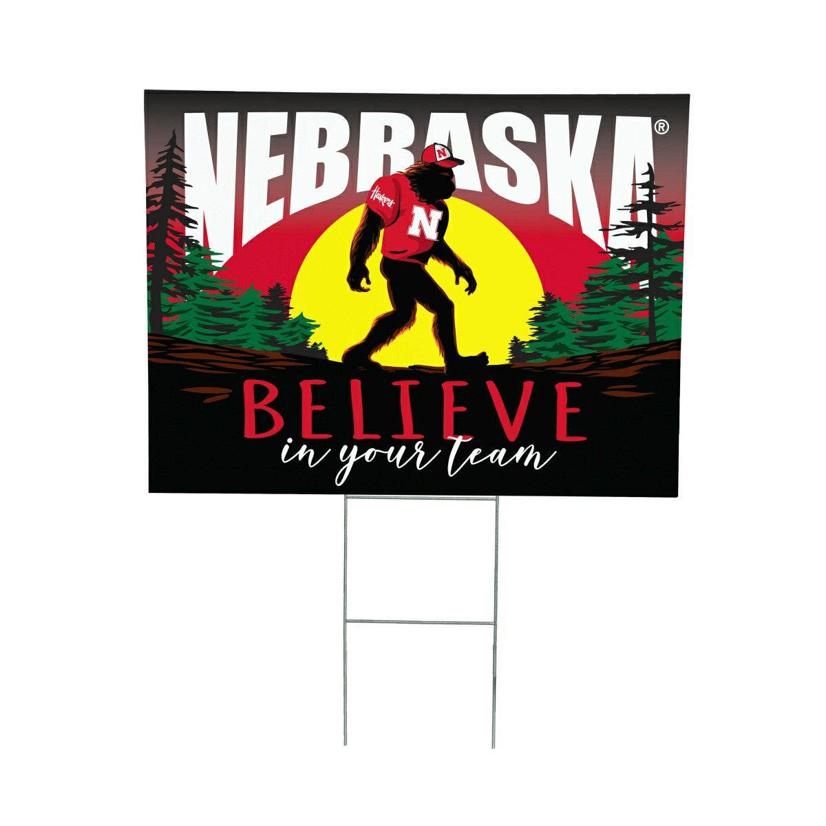 University of Nebraska Yard Sign, Bigfoot