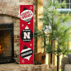 University of Nebraska 47" Double Sided Leaner, Christmas