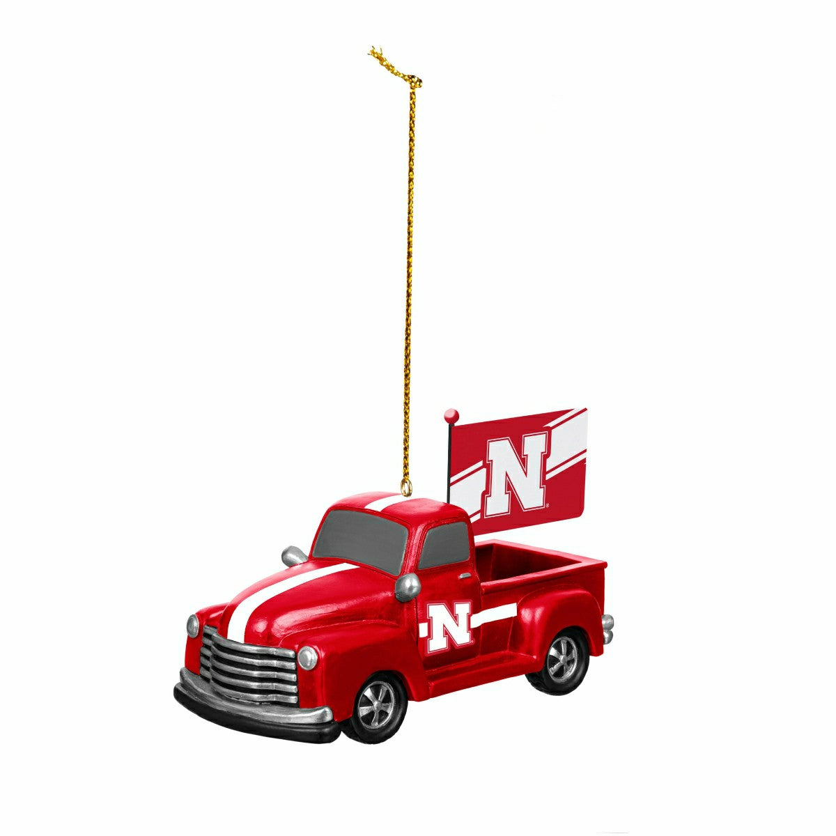 University of Nebraska Rally Truck Ornament, Set of 2