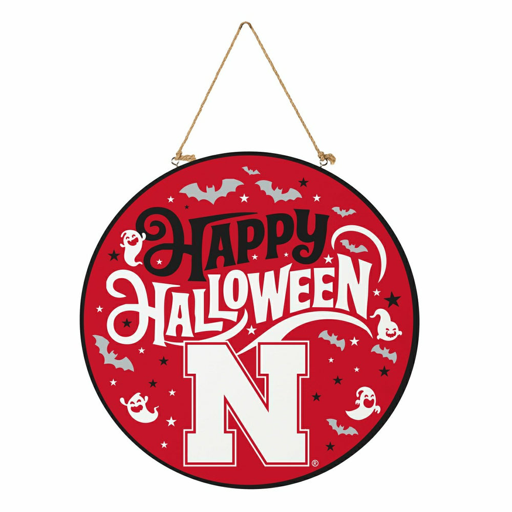 University of Nebraska Halloween Round Door Décor with Hanging Rope, 1