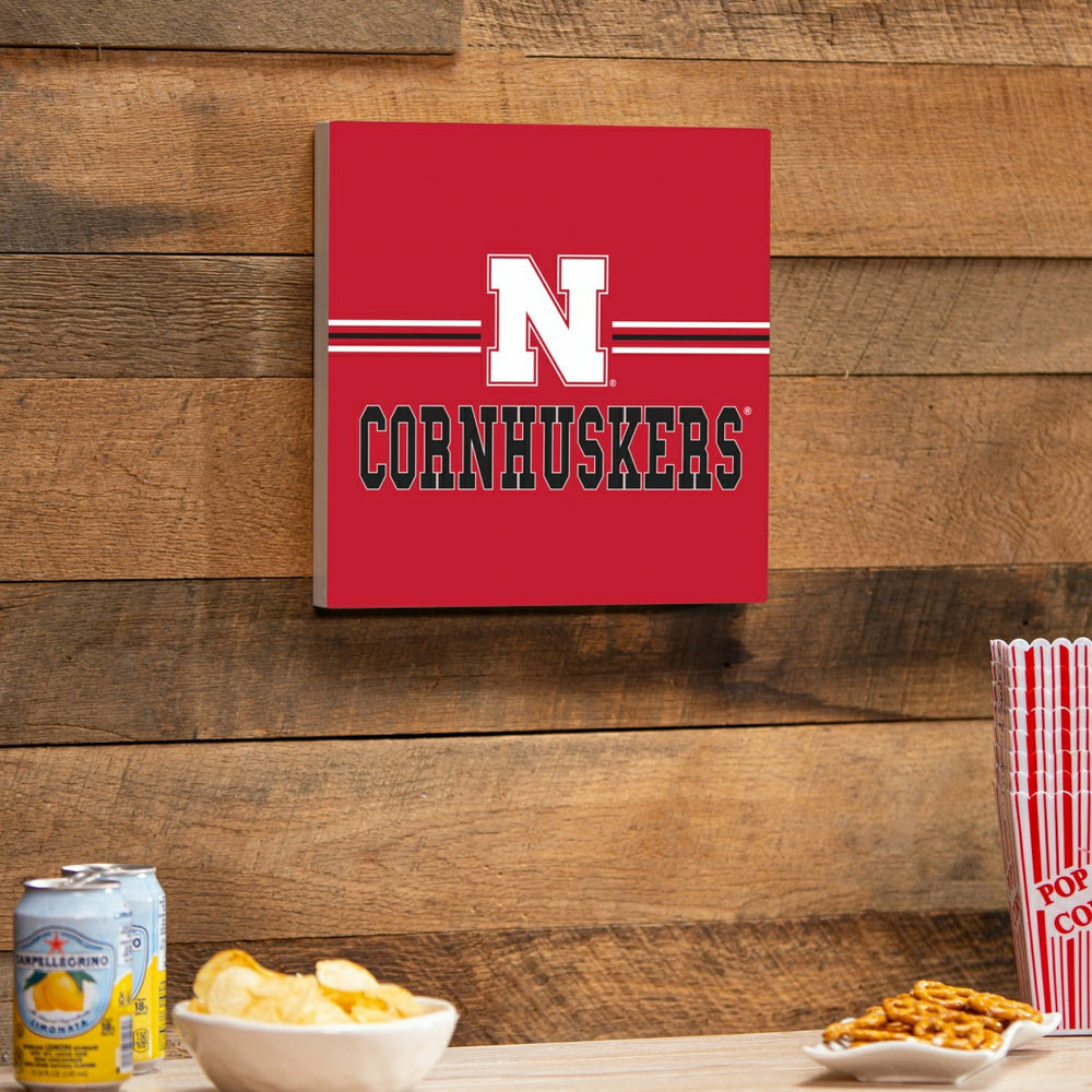 University of Nebraska Wood Wall Sign, 12x12