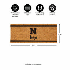 University of Nebraska Extra Large One Color Coir Mat, 60"x24"