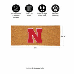 University of Nebraska Extra Large Full Color Coir Mat, 60"x24"