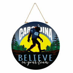 University of North Carolina Bigfoot Round Door Décor with Hanging Rop