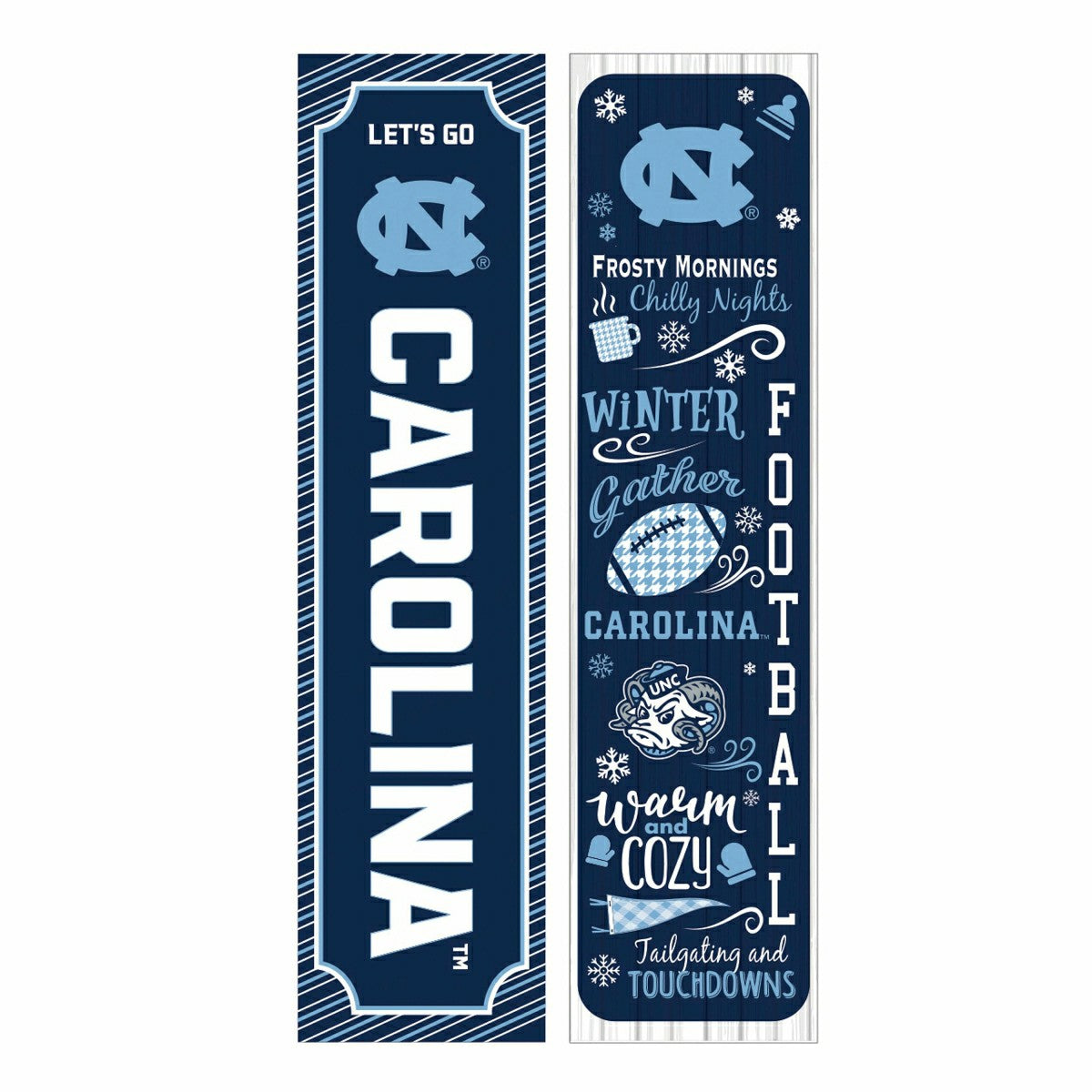 46" Double Sided Leaner, University of North Carolina, Winter Seasonal