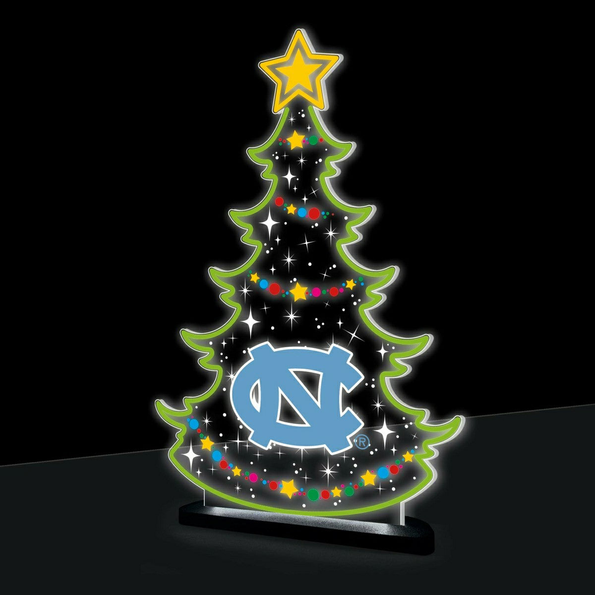 University of North Carolina College Holiday Tree Desklite LED Decor