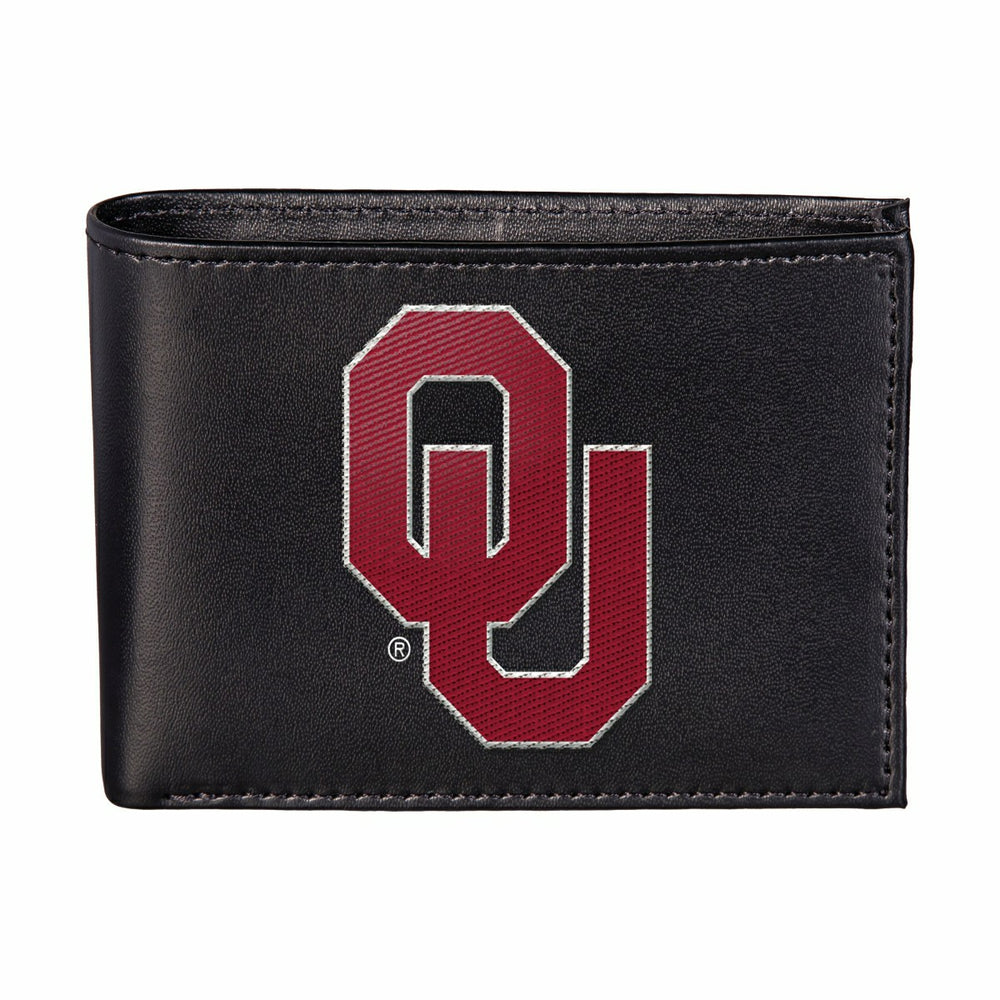 University of Oklahoma Black Bi-Fold Embroidered Wallet w/ RFID Blocking