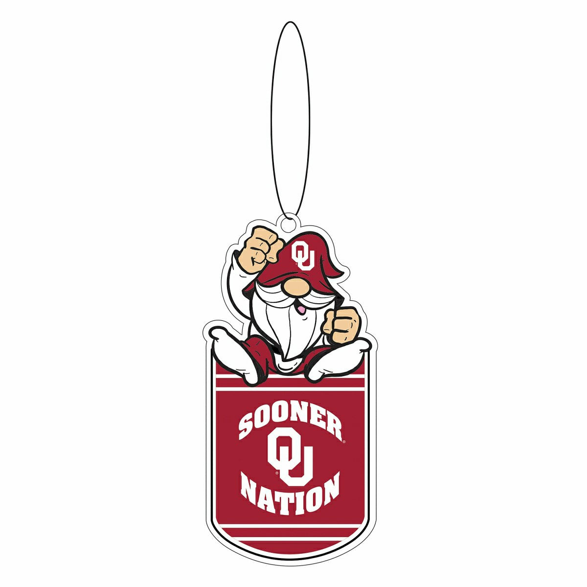 University of Oklahoma Gift Tag Ornament, Gnome Fan
