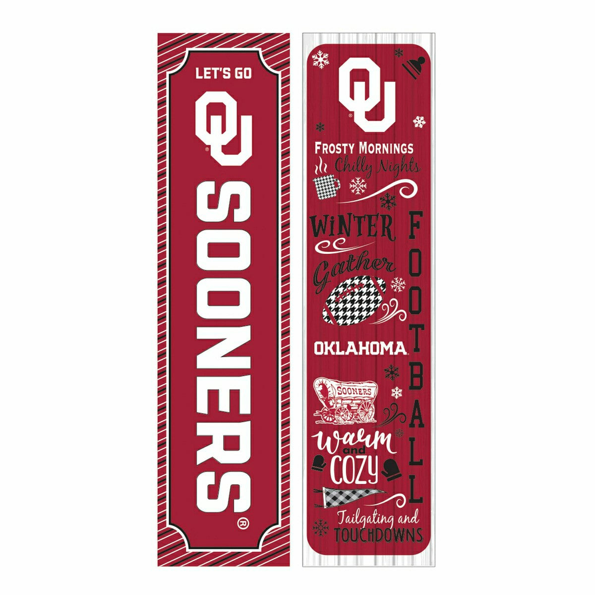 46" Double Sided Leaner, University of Oklahoma, Winter Seasonal