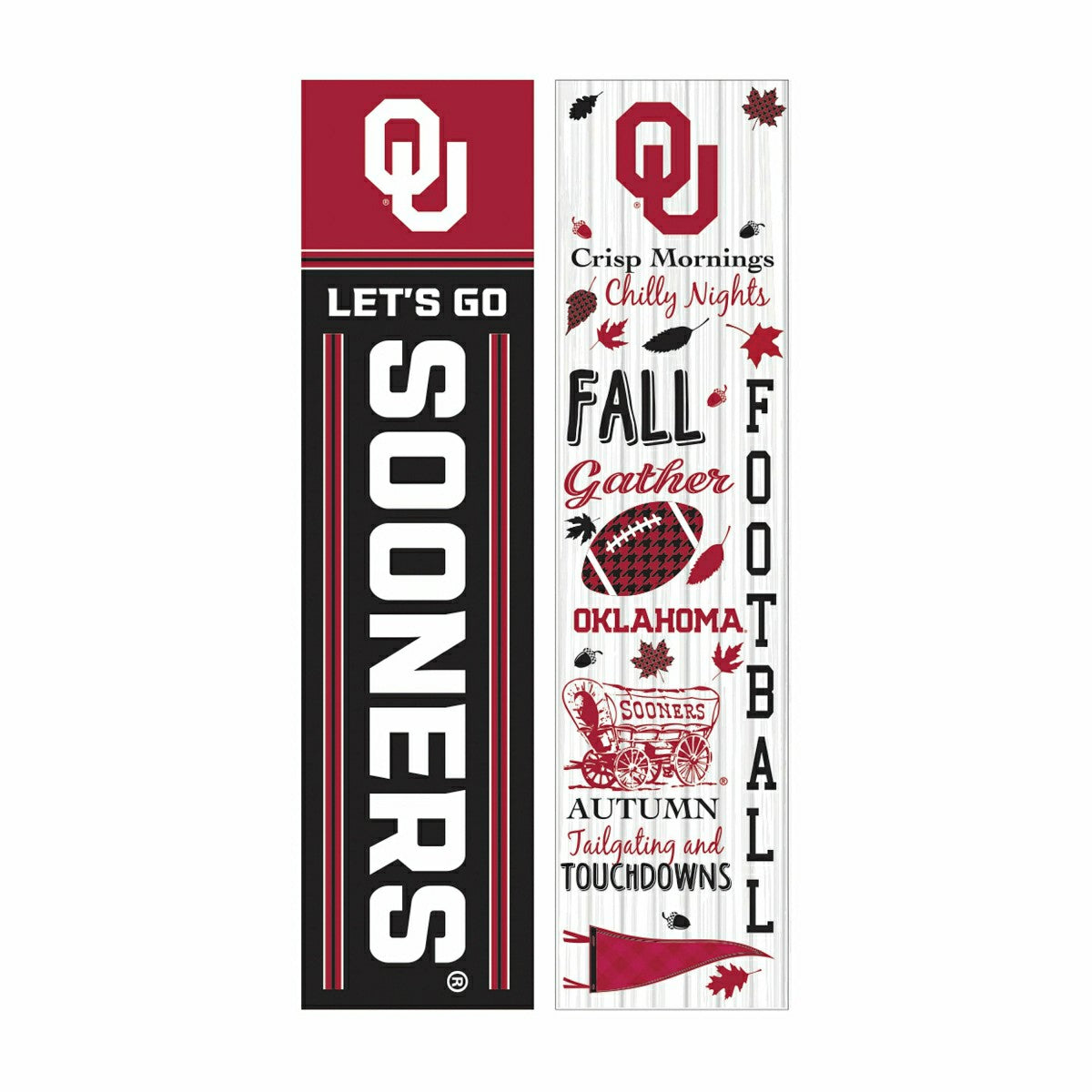 46" Double Sided Leaner, University of Oklahoma, Fall Seasonal
