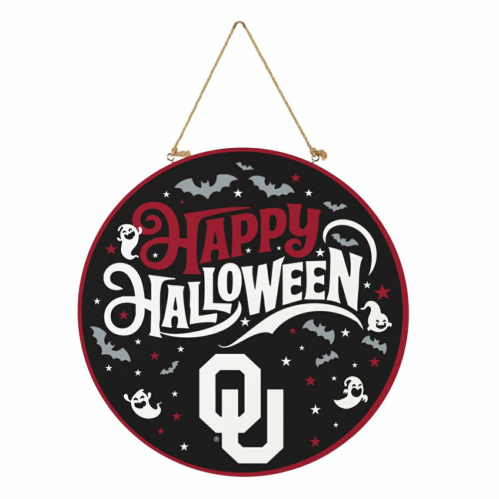 University of Oklahoma Halloween Round Door Décor with Hanging Rope, 1