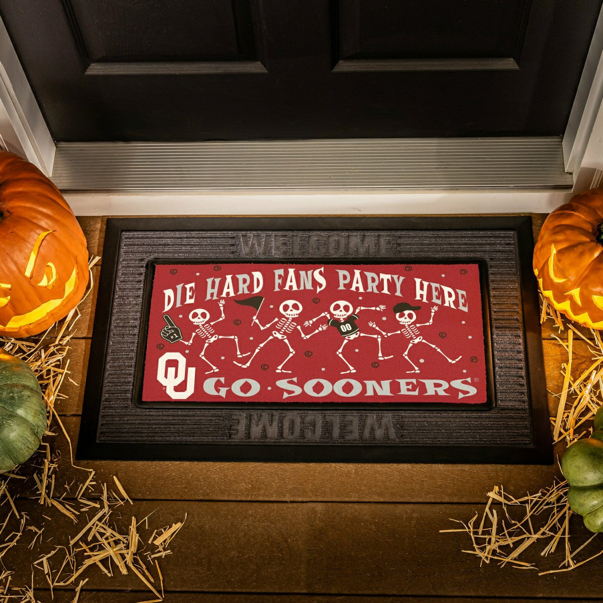 University of Oklahoma Flocked Coir Halloween Sassafras Switch Mat, 22