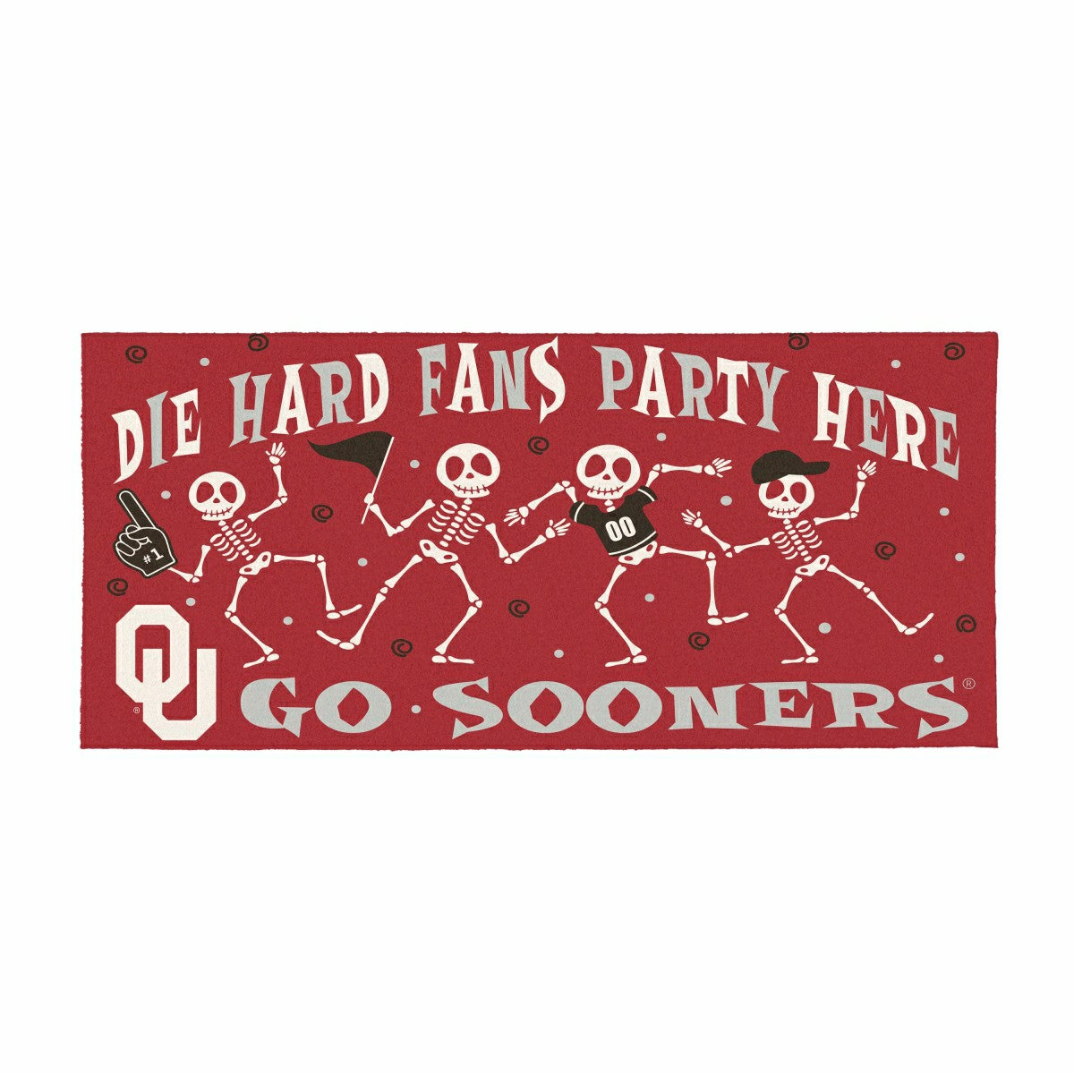 University of Oklahoma Flocked Coir Halloween Sassafras Switch Mat, 22