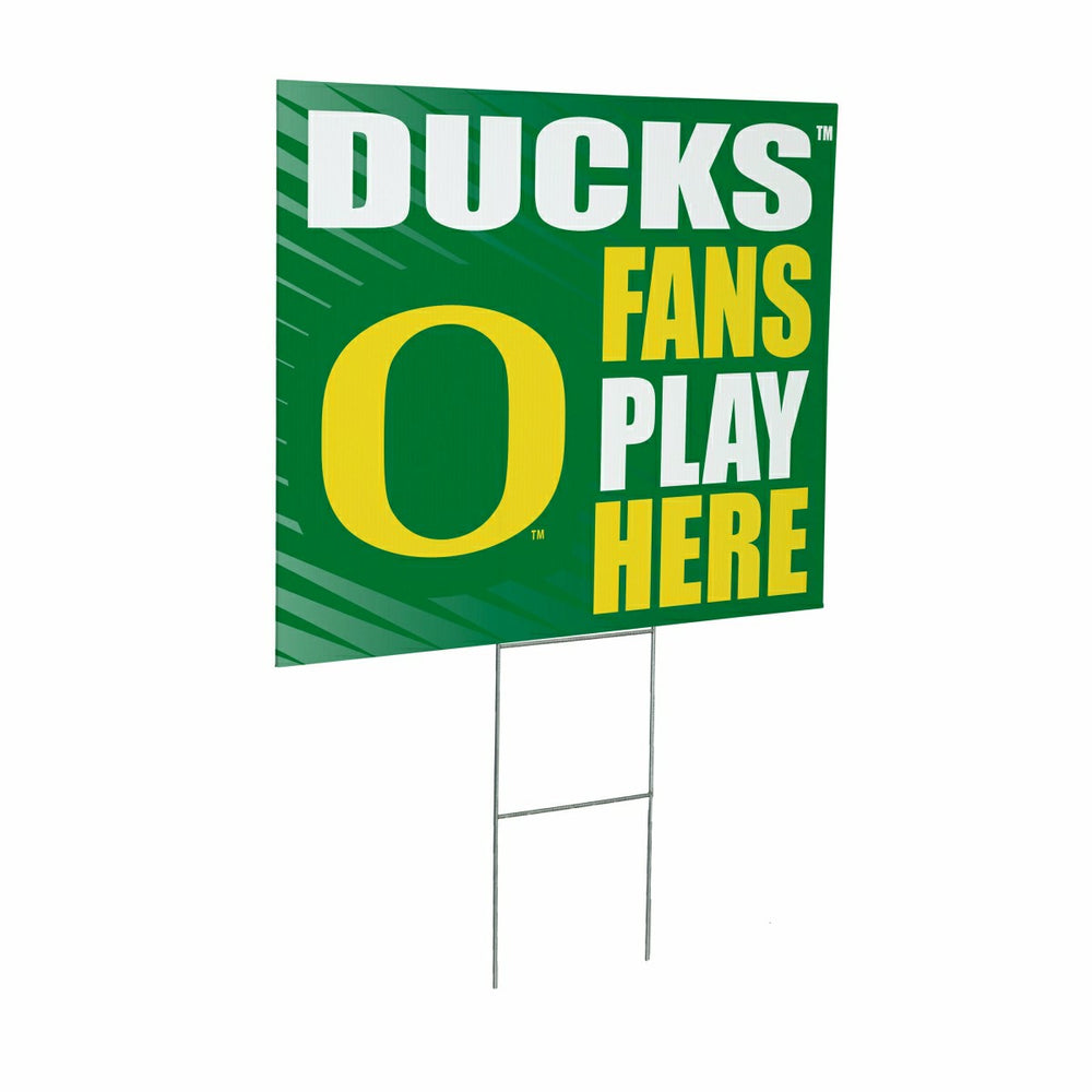 University of Oregon Coroplast Yard Sign "Fans Play Here"