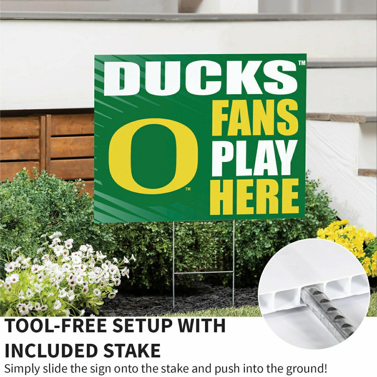 University of Oregon Coroplast Yard Sign "Fans Play Here"