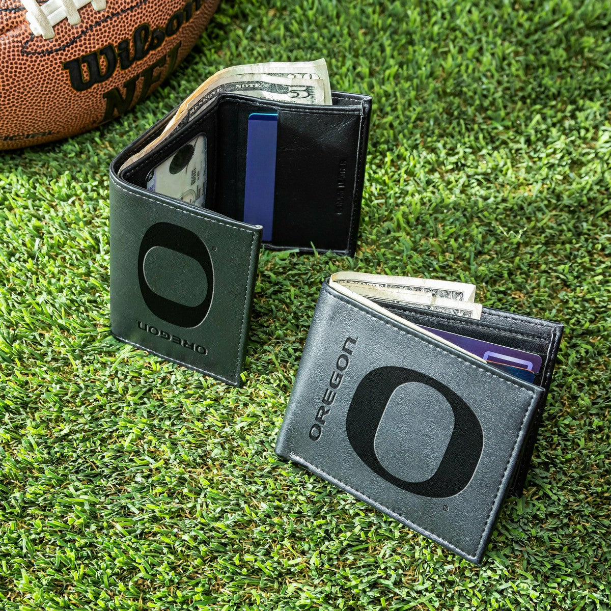 University of Oregon, Bi-Fold and Tri-Fold Wallet Gift Set, Black