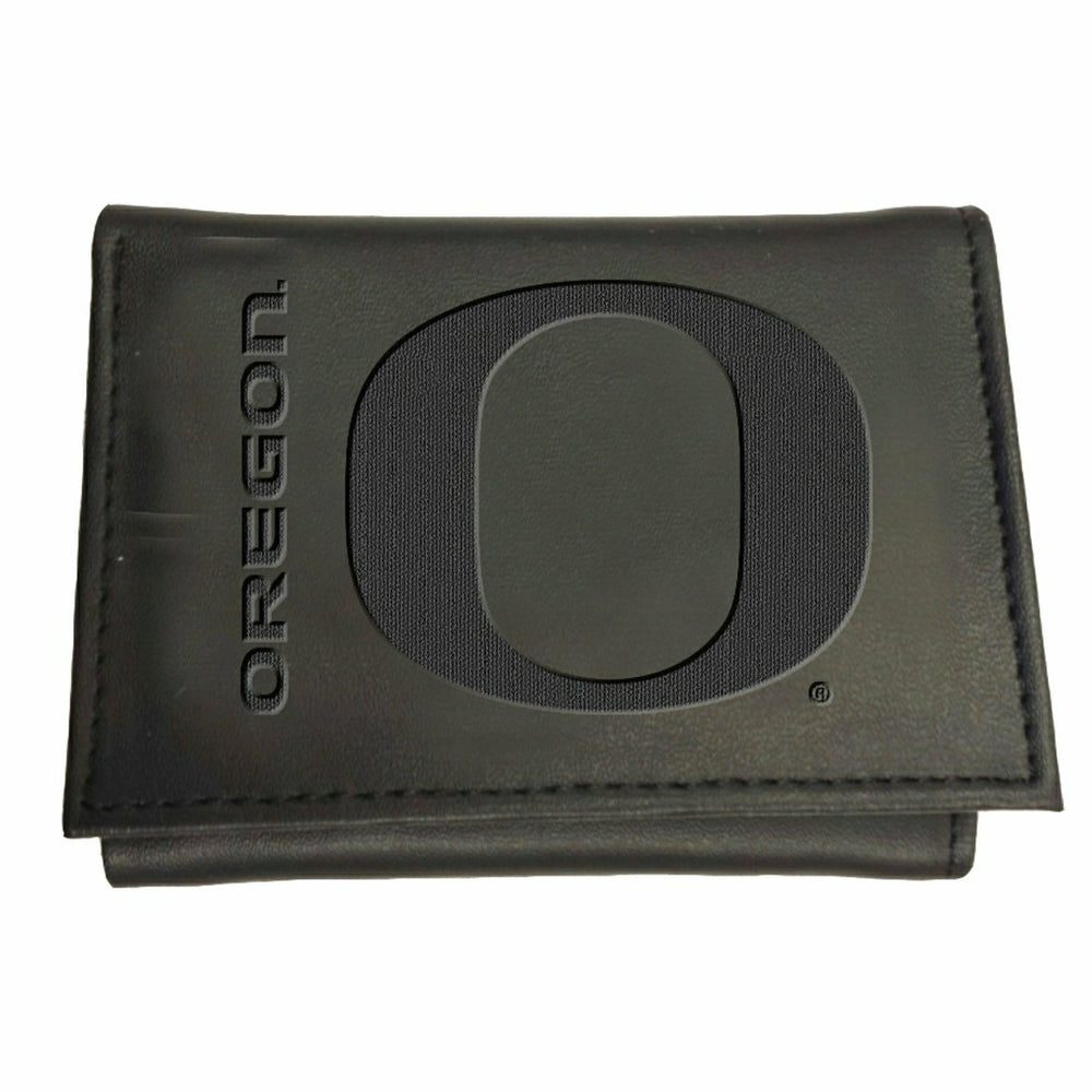 Leather Oregon Ducks Tri-fold Wallet