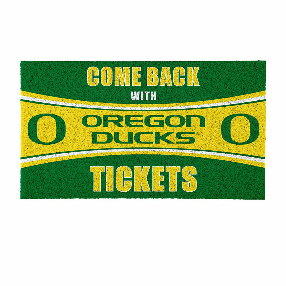 28" x 16" PVC Trapper Mat, Come Back with Tickets, University of Orego
