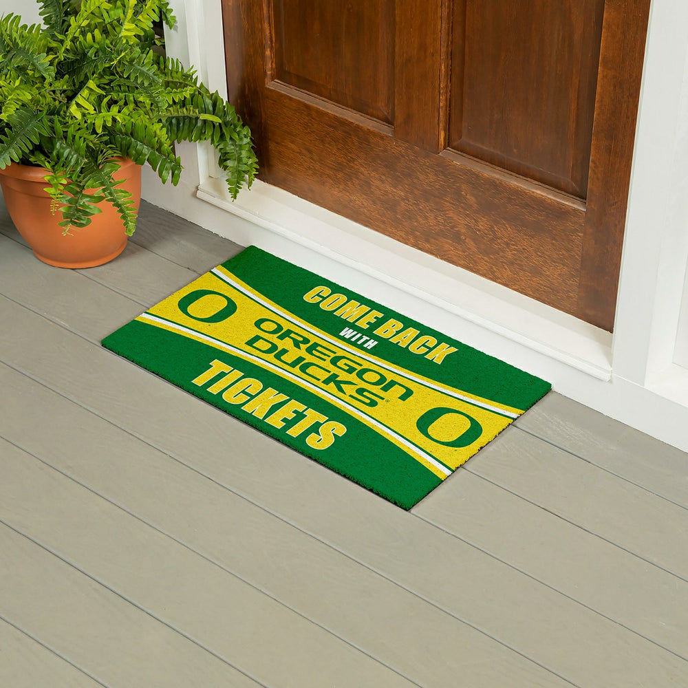 28" x 16" PVC Trapper Mat, Come Back with Tickets, University of Orego
