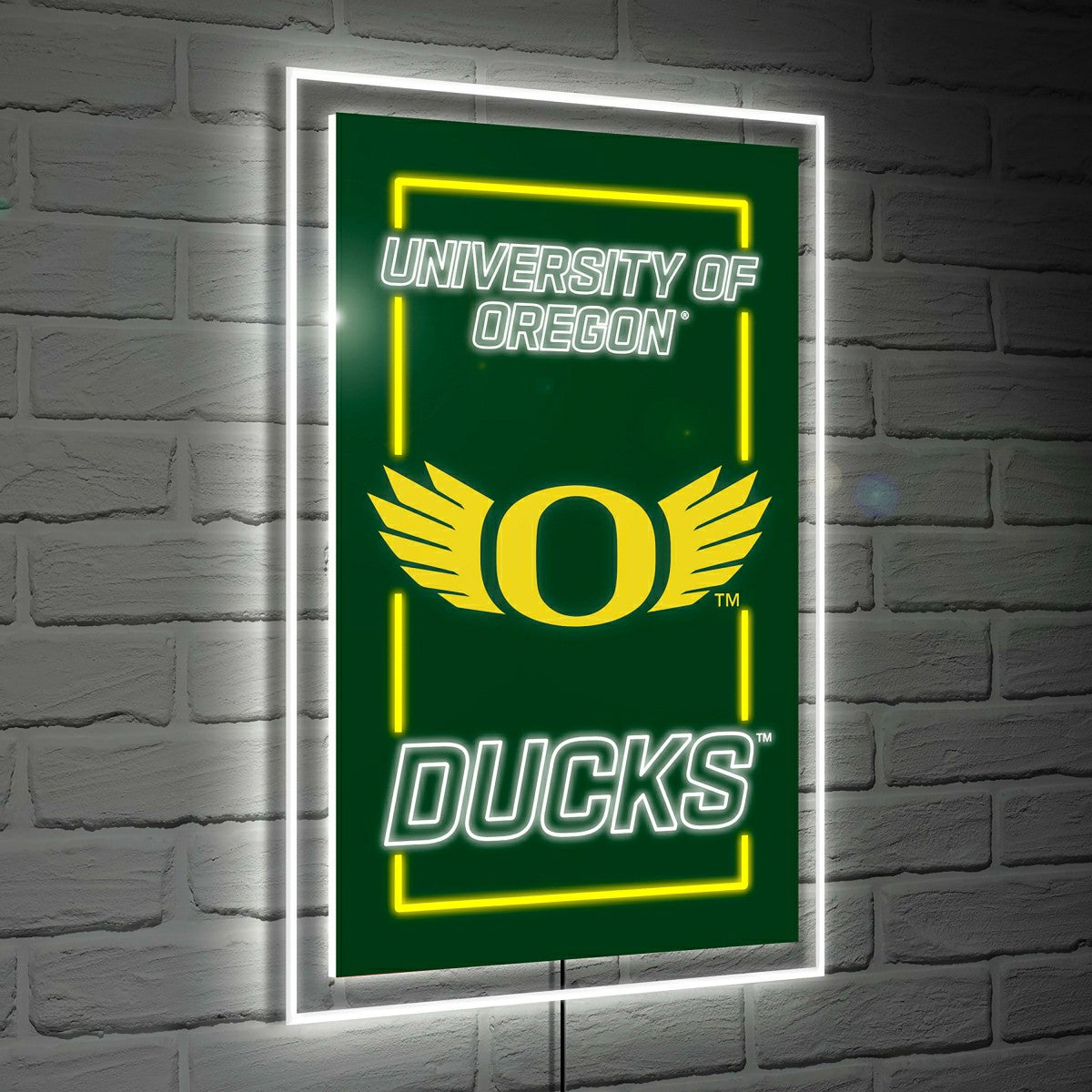 University of Oregon College Rectangle Neolite LED Decor