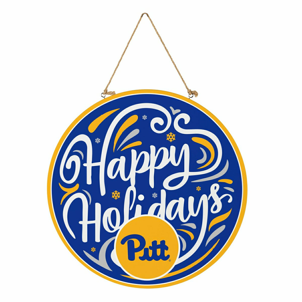 University of Pittsburgh Holiday Round Door Décor with Hanging Rope, 1