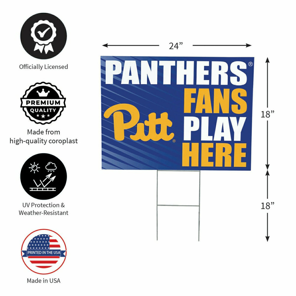 University of Pittsburgh Coroplast Yard Sign "Fans Play Here"