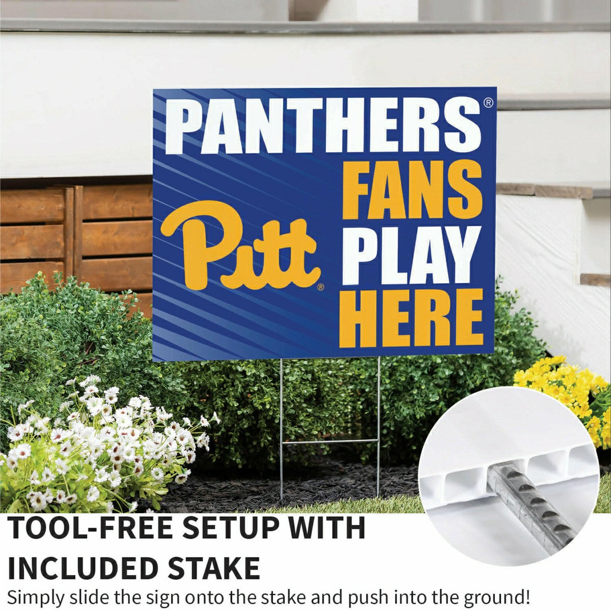 University of Pittsburgh Coroplast Yard Sign "Fans Play Here"