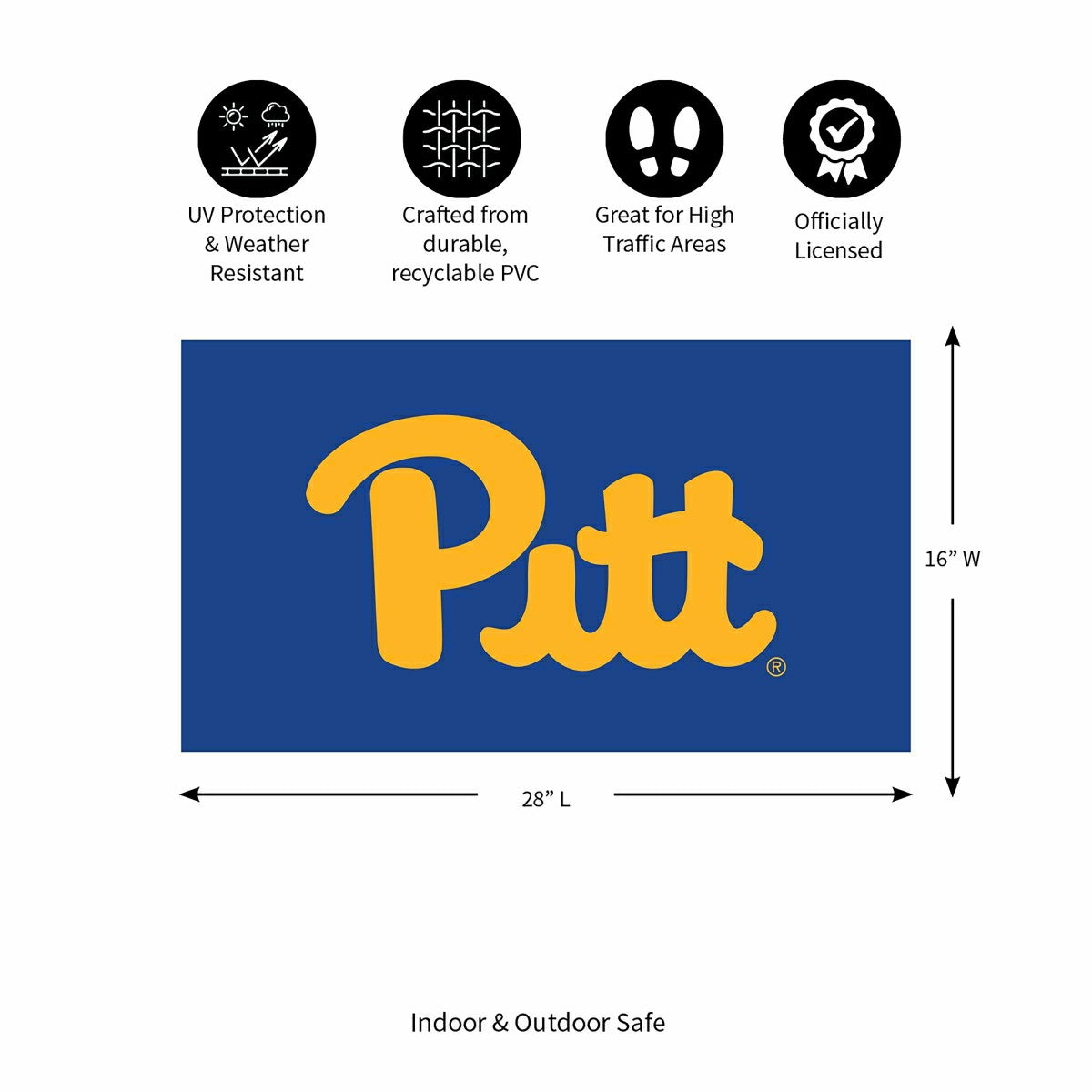 Full Color PVC Mat, 16" x 28", University of Pittsburgh