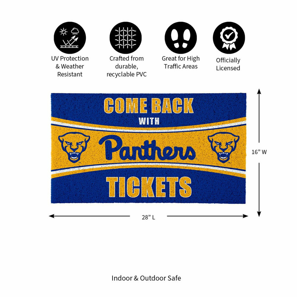 28" x 16" PVC Trapper Mat, Come Back with Tickets, University of Pitts