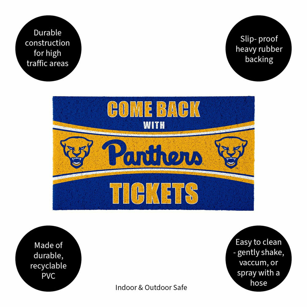 28" x 16" PVC Trapper Mat, Come Back with Tickets, University of Pitts