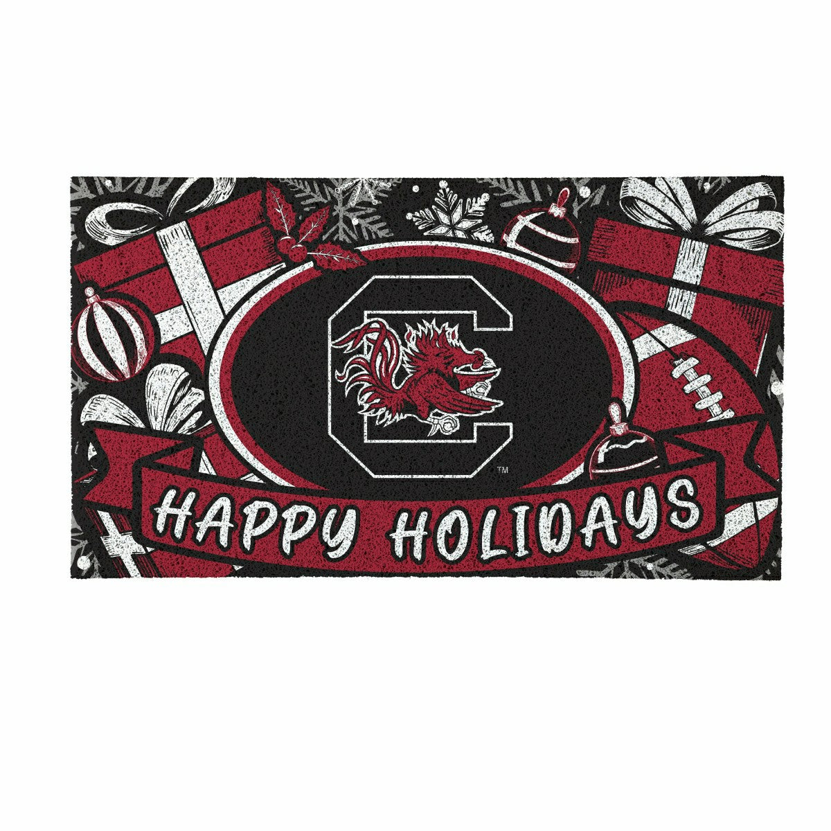 University of South Carolina Holiday PVC Mat, 28"x16"