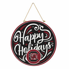 University of South Carolina Holiday Round Door Décor with Hanging Rop