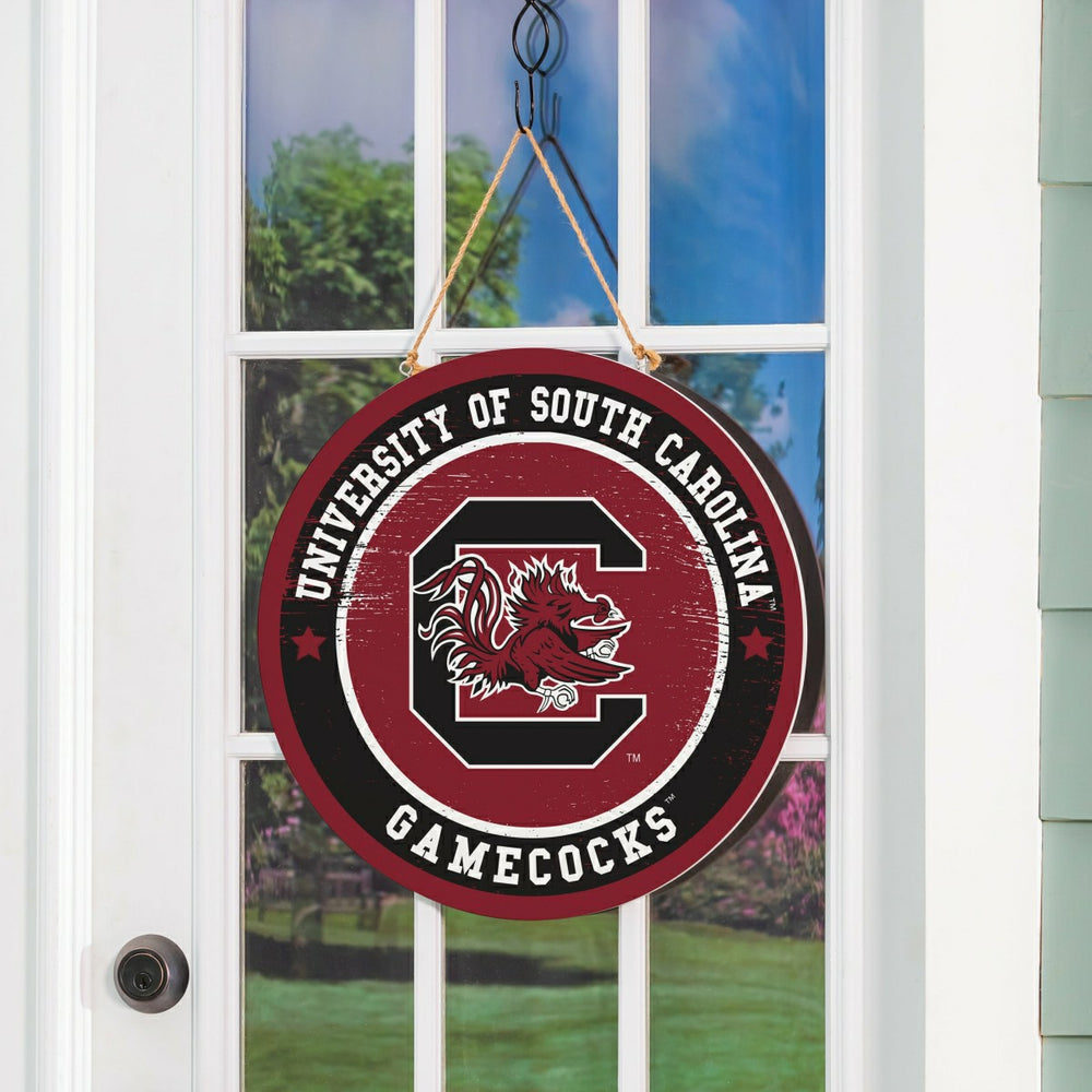 University of South Carolina Round Door Décor with Hanging Rope, 18x18