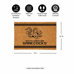 University of South Carolina Large One Color Coir Mat, 36"x24"