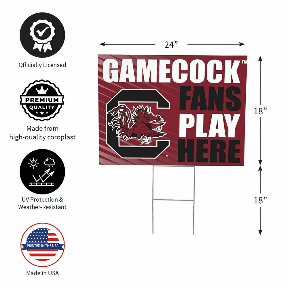 University of South Carolina Coroplast Yard Sign "Fans Play Here"