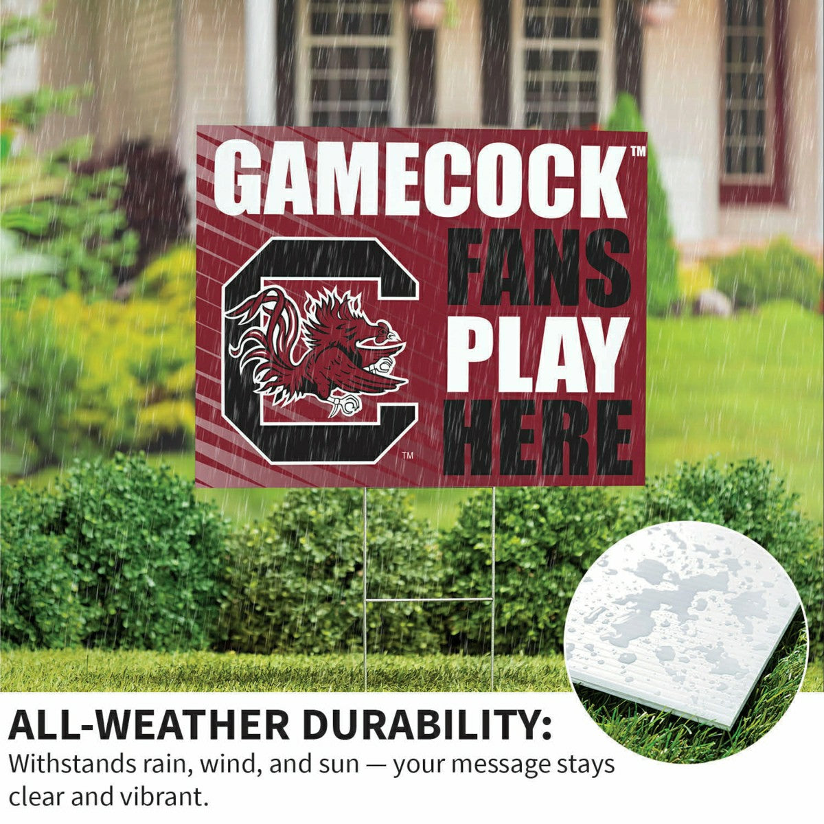 University of South Carolina Coroplast Yard Sign "Fans Play Here"