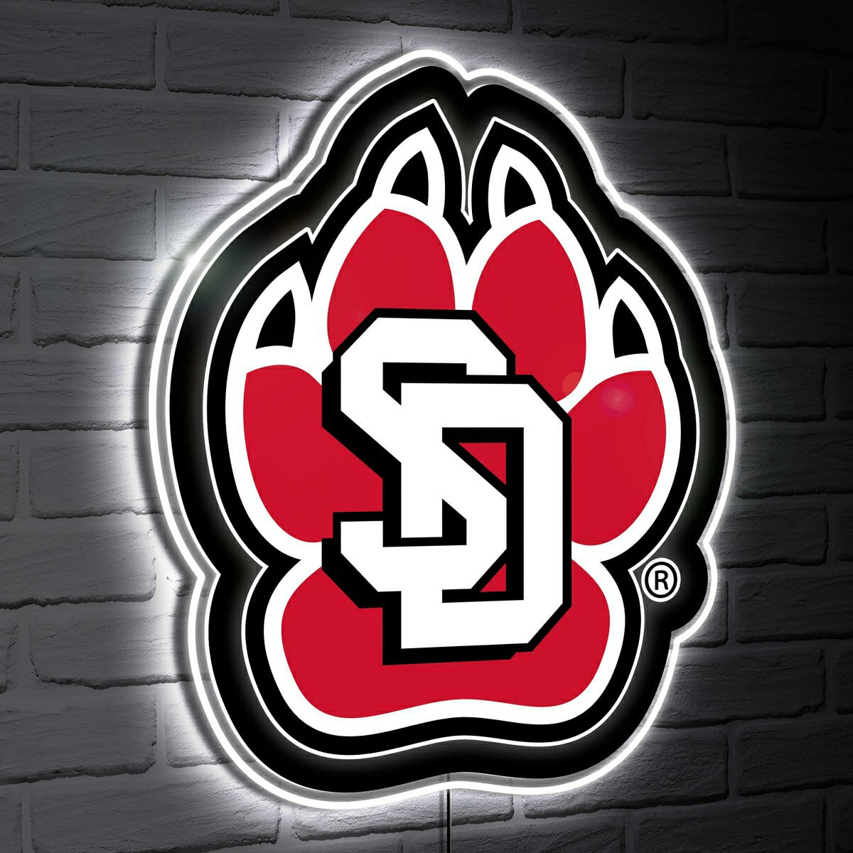 LED Wall Decor, Glazelite, College Mascot, University of South Dakota