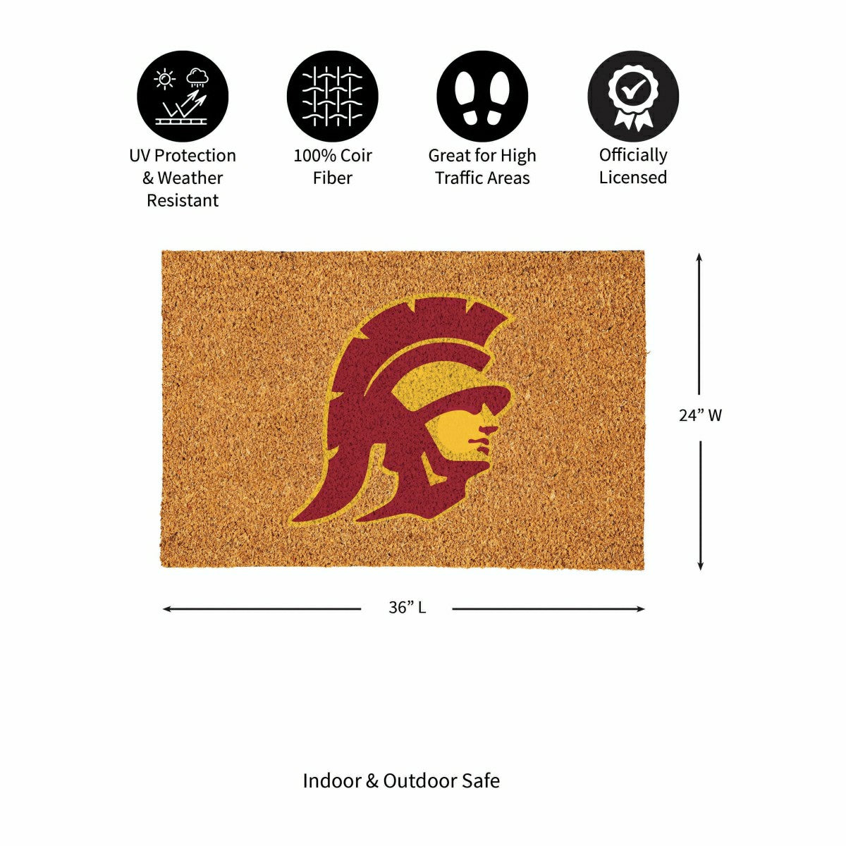 University of Southern California Large Full Color Coir Mat, 36"x24"