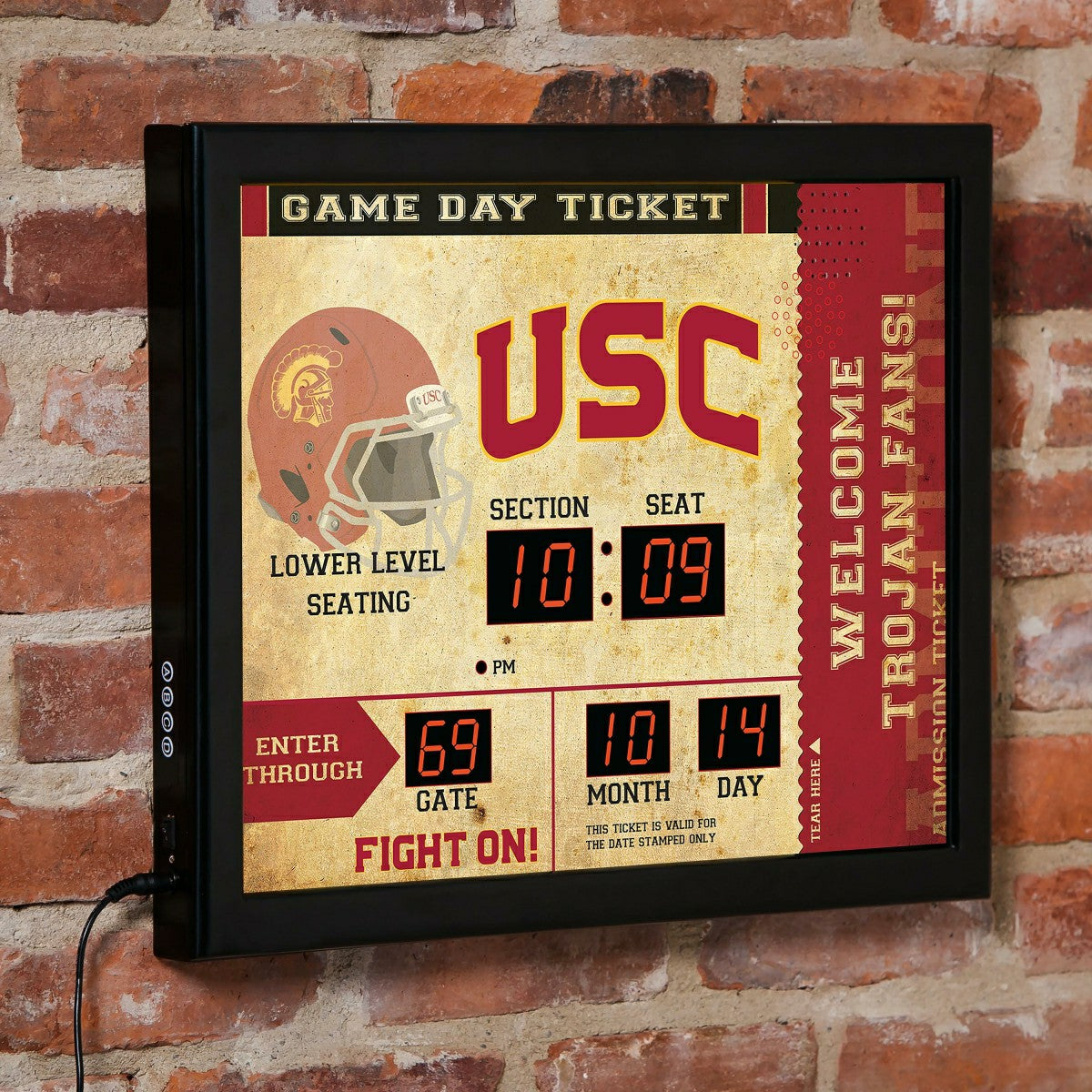Scoreboard Wall Clock, University of Southern California