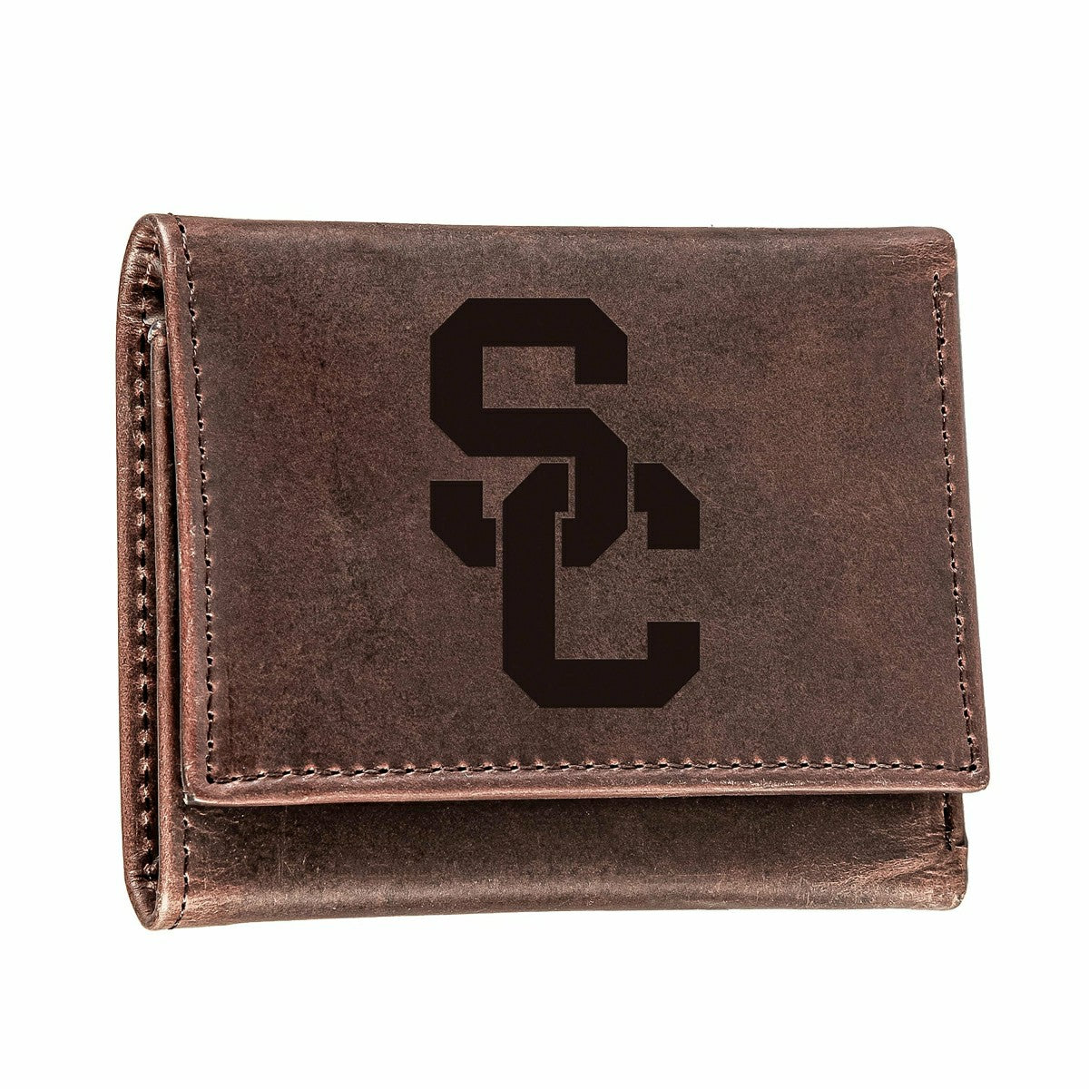 University of Southern California, Tri-Fold Wallet, Brown, CH, 100% Ge