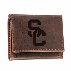University of Southern California, Tri-Fold Wallet, Brown, CH, 100% Ge
